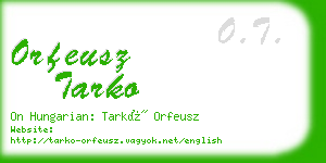 orfeusz tarko business card